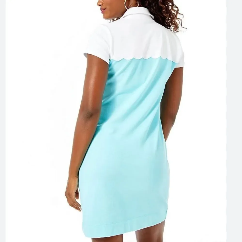 Lilly Pulitzer White and Light Blue Polo Mini Dress - Picture 4 of 16
